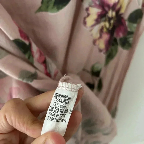 Made in Italy linen floral tunic top open side - Picture 12 of 12